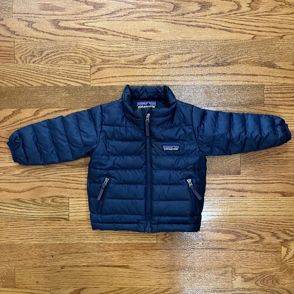Patagonia Navy Baby Down Sweater Jacket 3-6 months